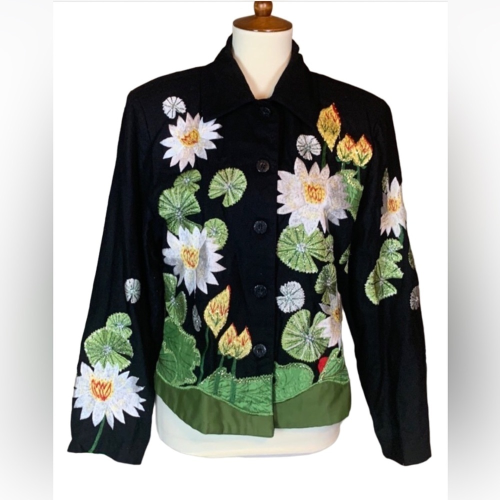 Vintage Westbrook Classics Atlanta floral embroidered jacket Size Medium